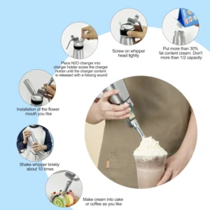 Hotwhip Whipped Cream Dispenser Aluminum & Stainless Steel, 500mL - Image 4