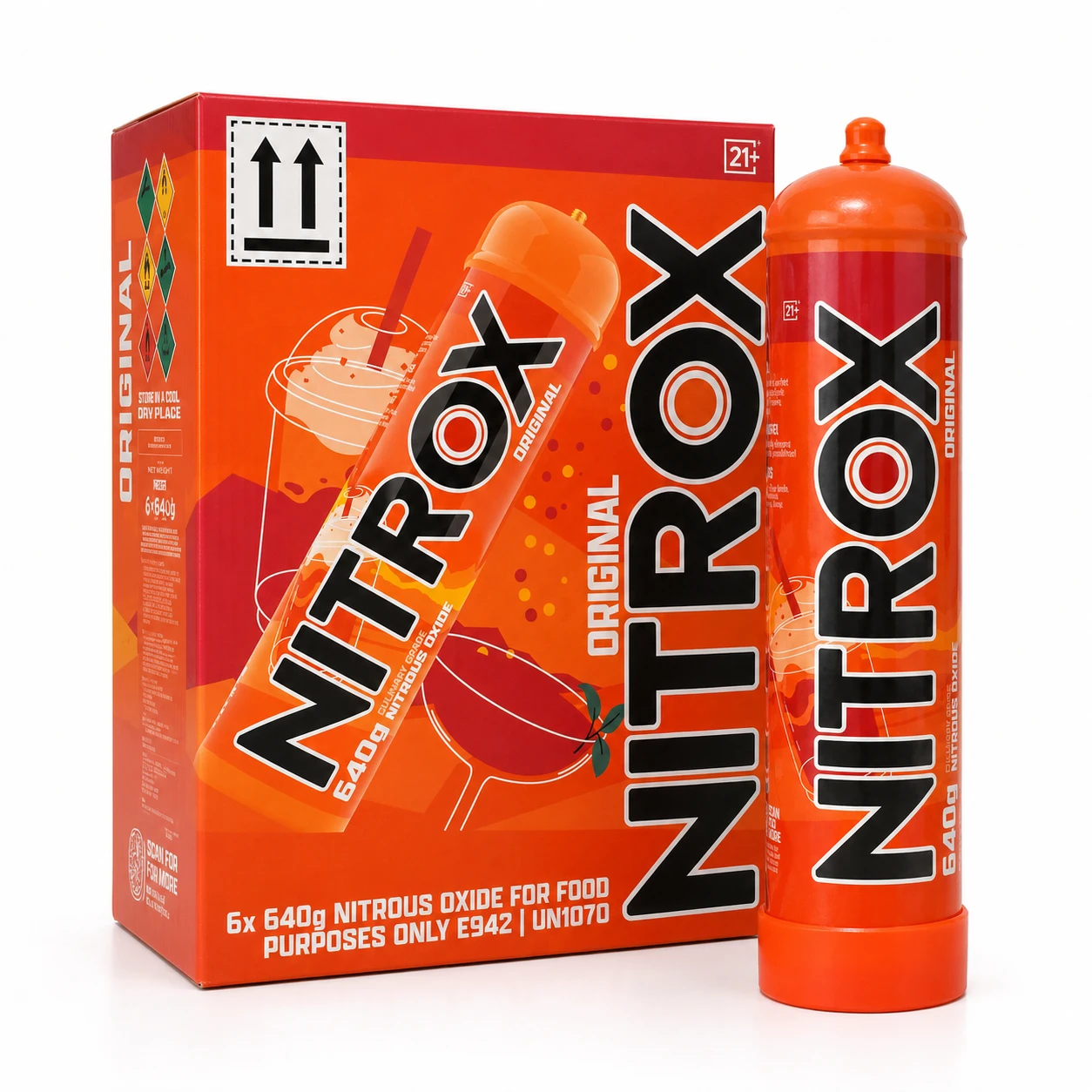 Food-Grade Nitrous Oxide Tank 99% Pure 6 PACK (640g / 321 liters) (HAZMAT INCLUDED ) - Image 3